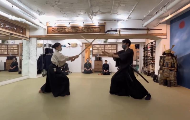 Kenjutsu swordsmanship training at Yushinkan, Kyoto
