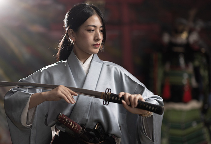 Osayo, female swordswoman and Dojo Manager of Yushinkan Kyoto