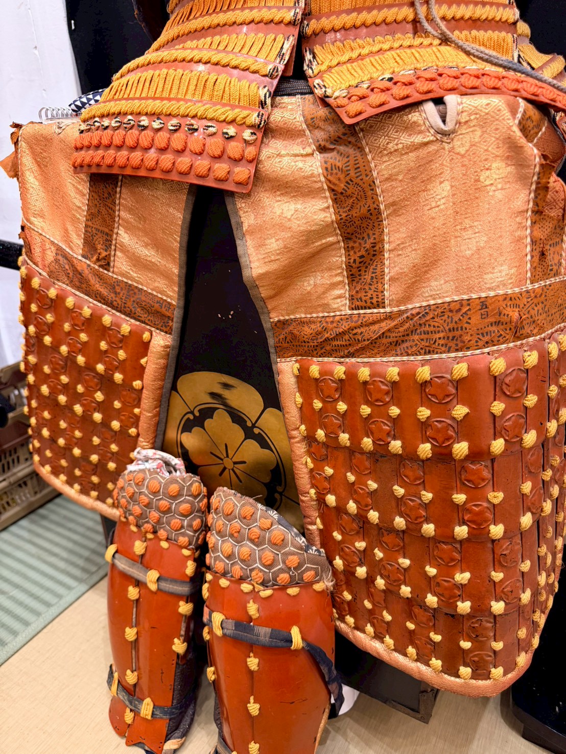 Samurai leg armor: shin guards (suneate) and thigh guards (haidate)